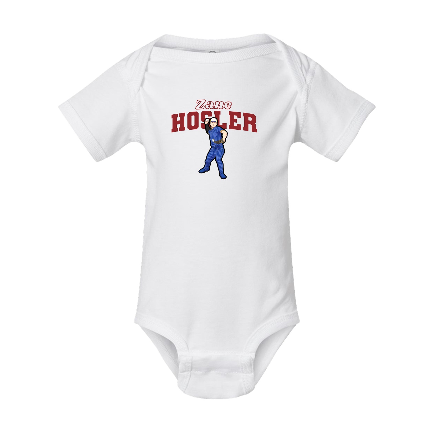 Baby Onesie — Name Arch in White