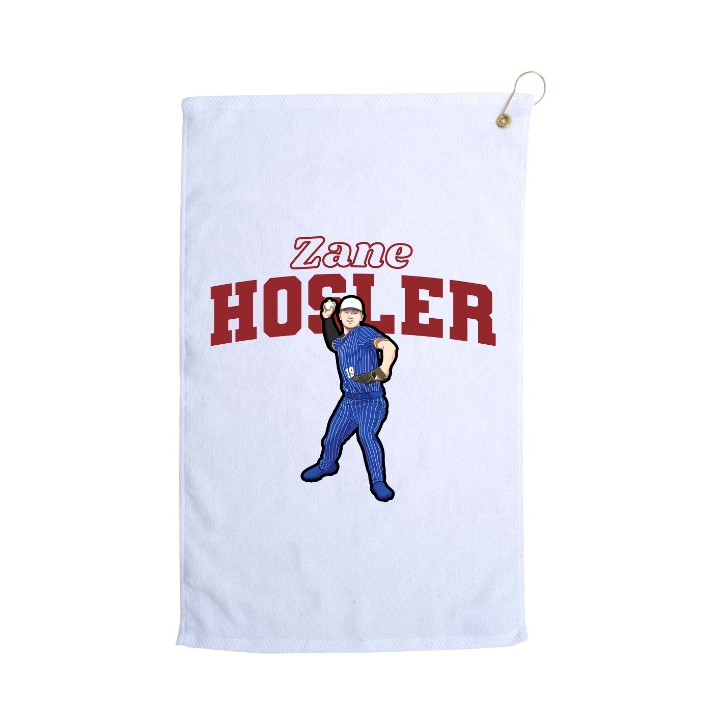 Golf Towel — Name Arch in White