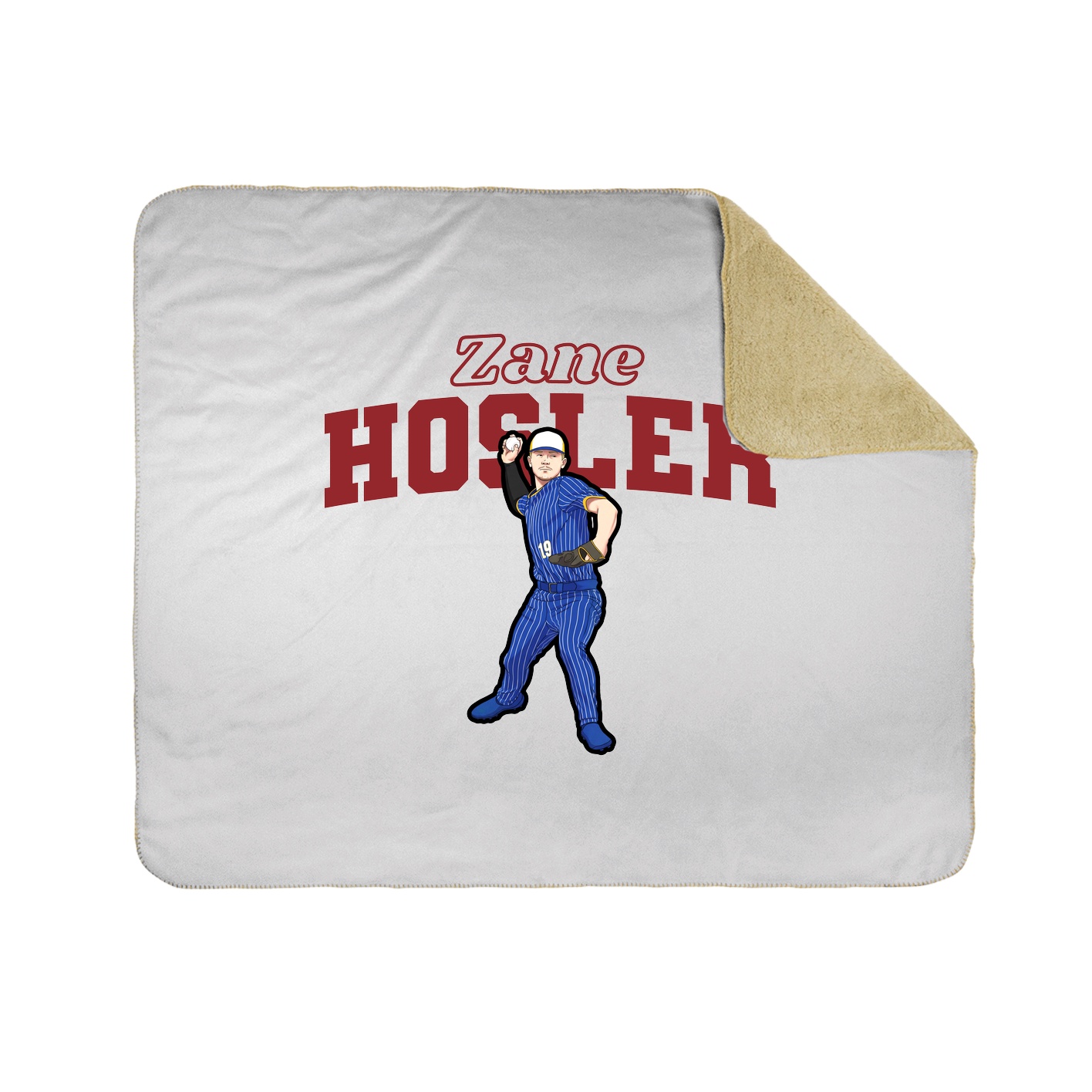 Throw Blanket — Name Arch in White