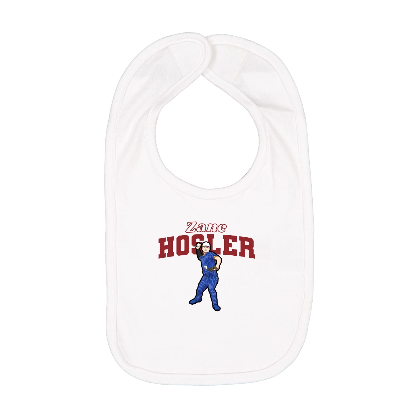 Infant Bib — Name Arch in White