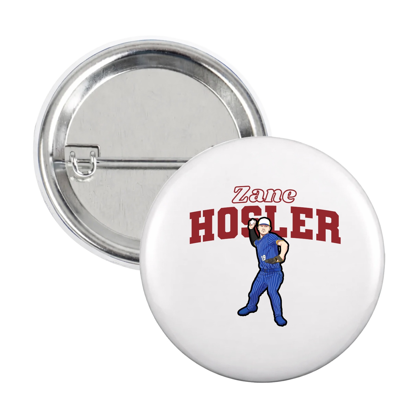 Game Day Button — Name Arch in White