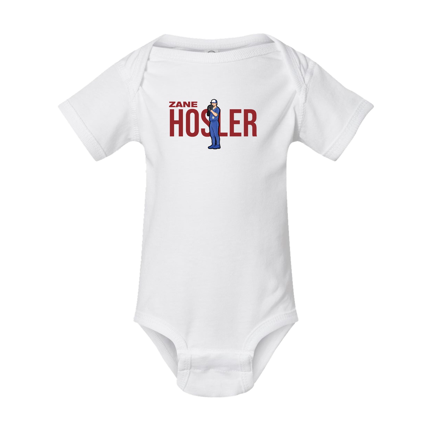 Baby Onesie — Player Name in White