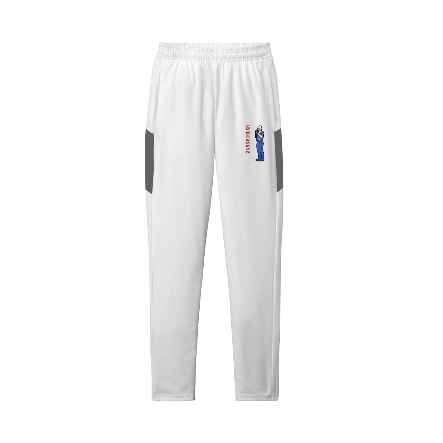 Team Travel Pant — Name Vertical in White/Grey