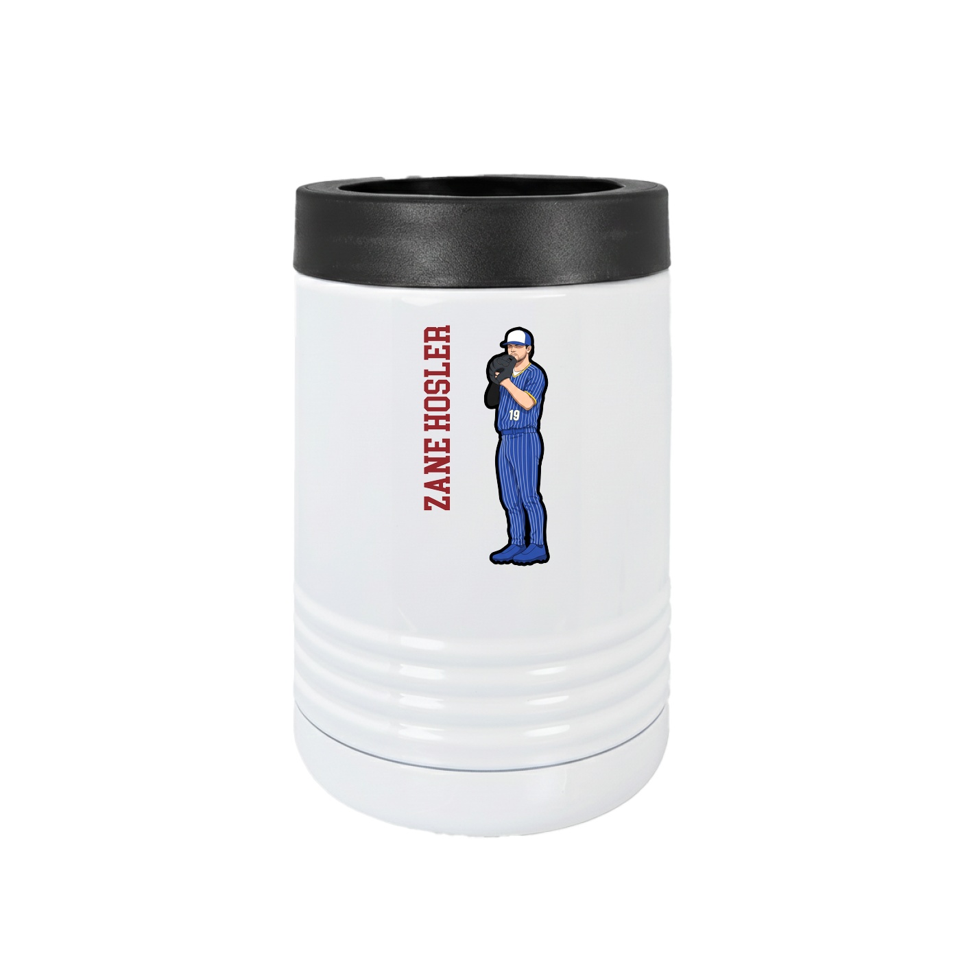 Beverage Holder — Name Vertical in White
