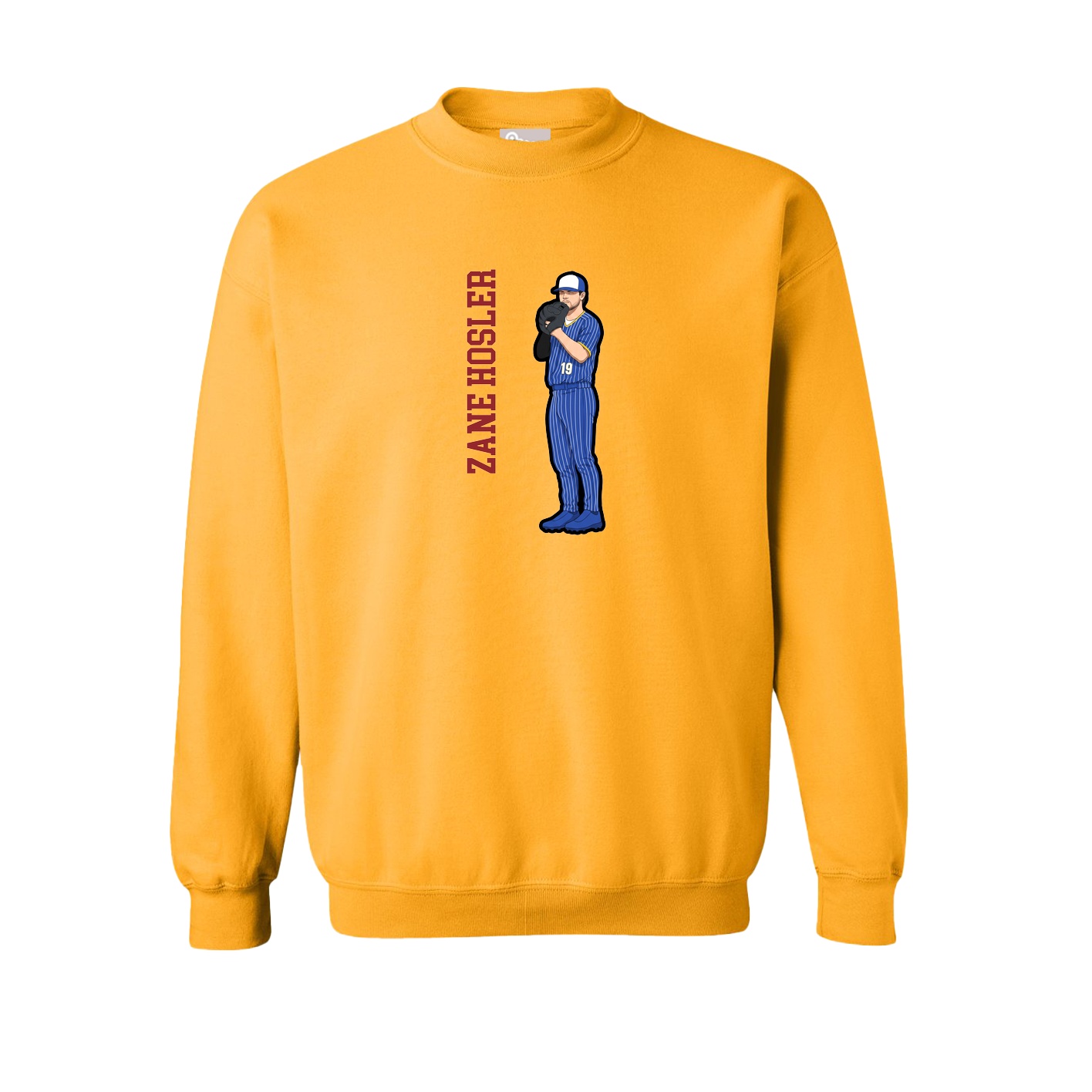 Fleece Crew — Name Vertical in Gold