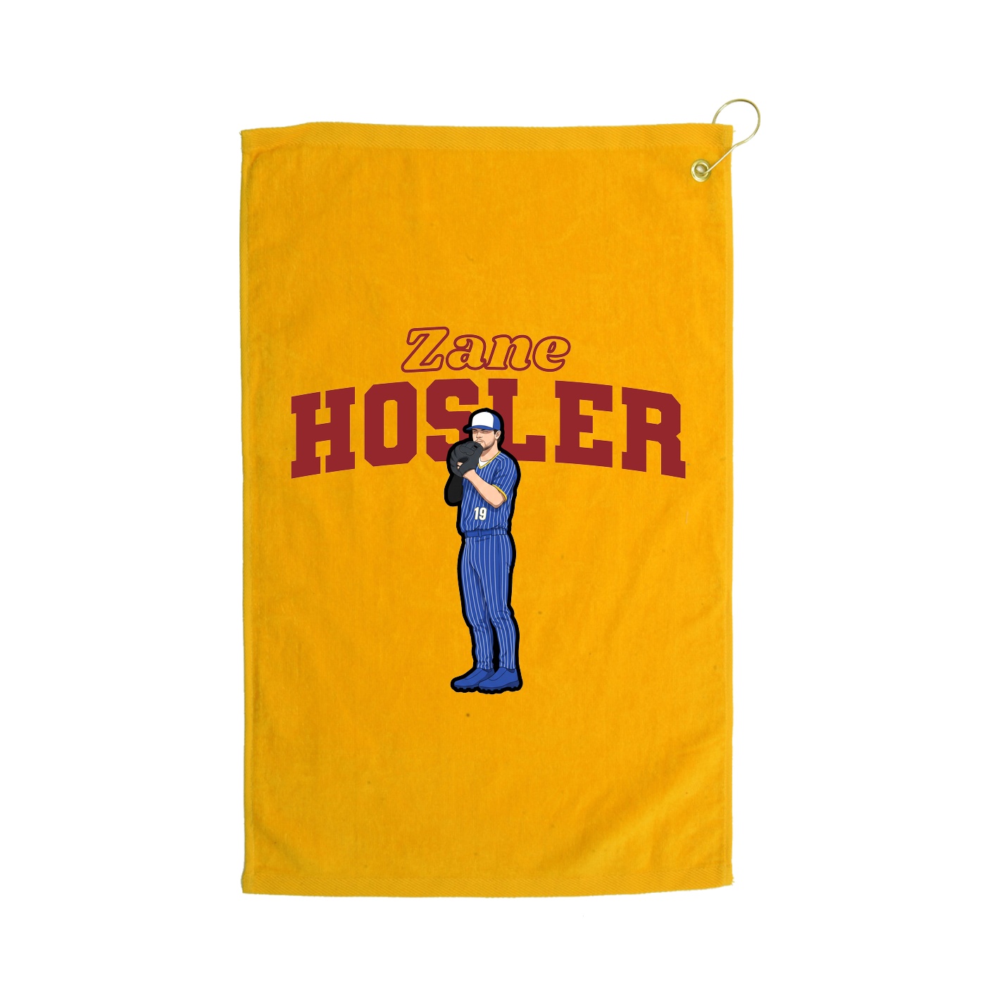 Golf Towel — Name Arch in Gold