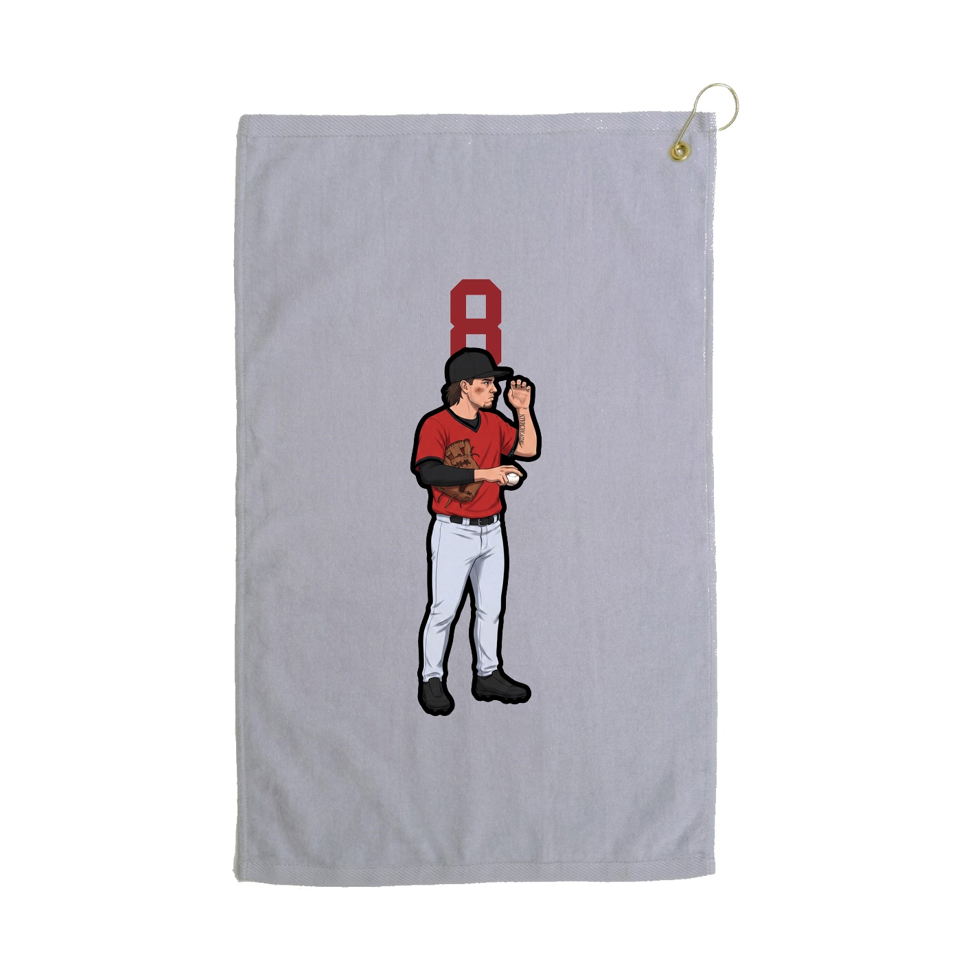 Golf Towel — Number Top in Grey