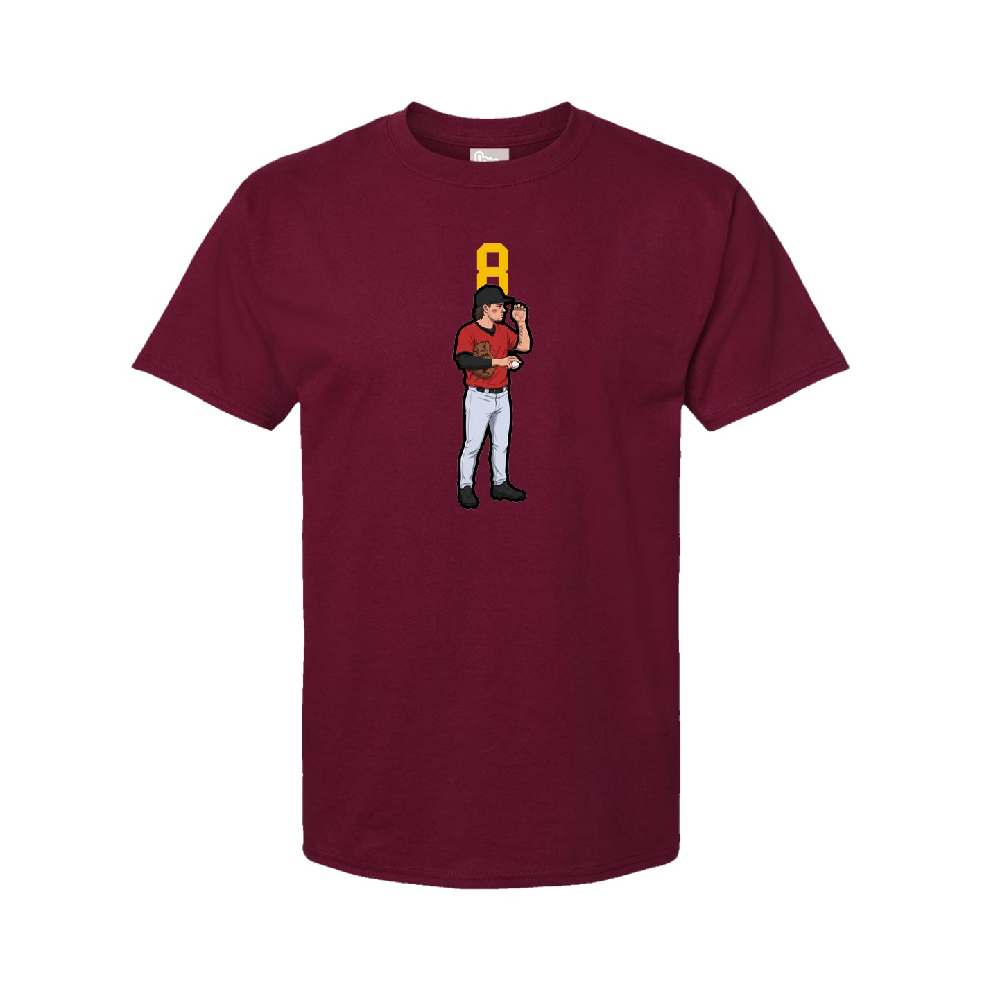 Youth Tee — Number Top in Cardinal