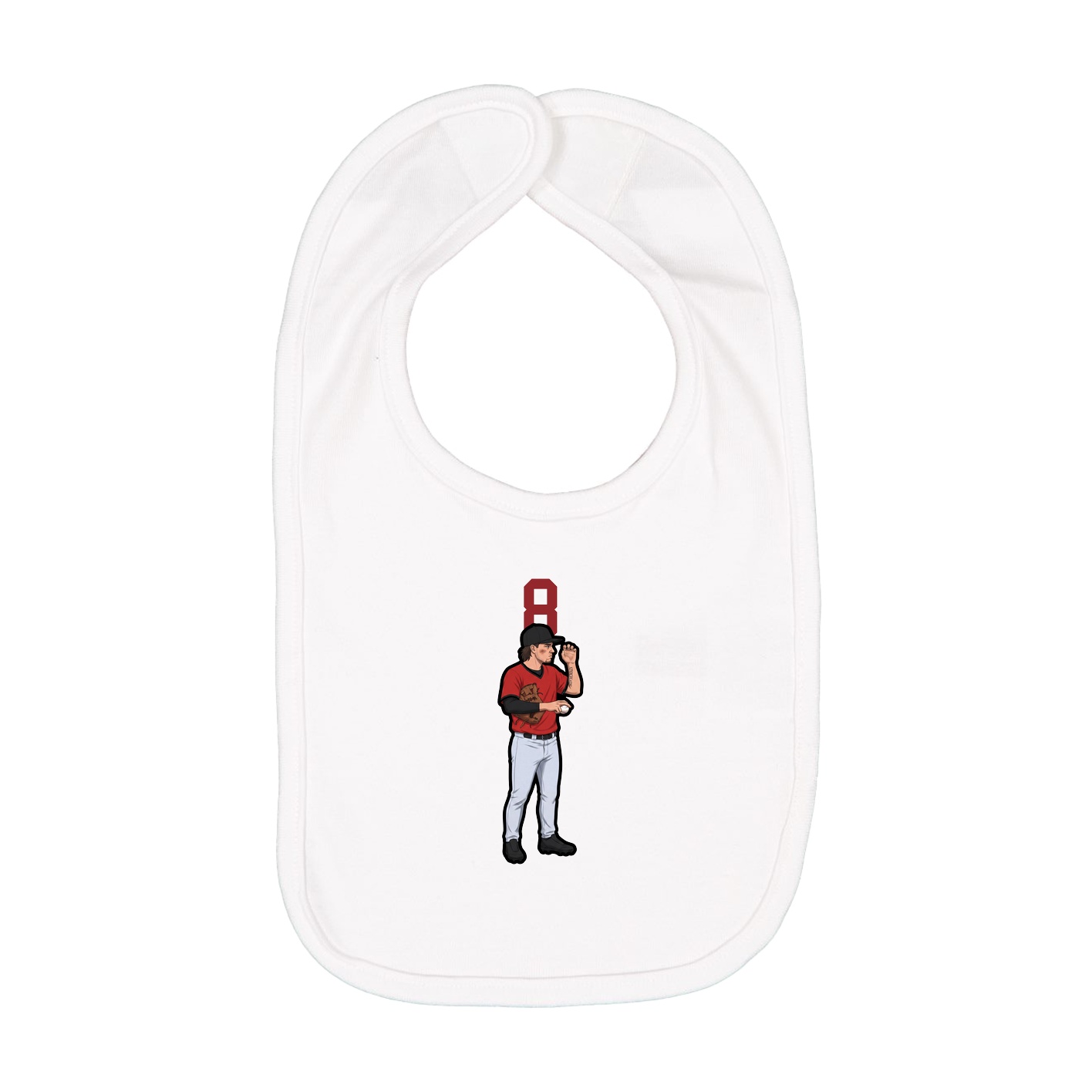 Infant Bib — Number Top in White