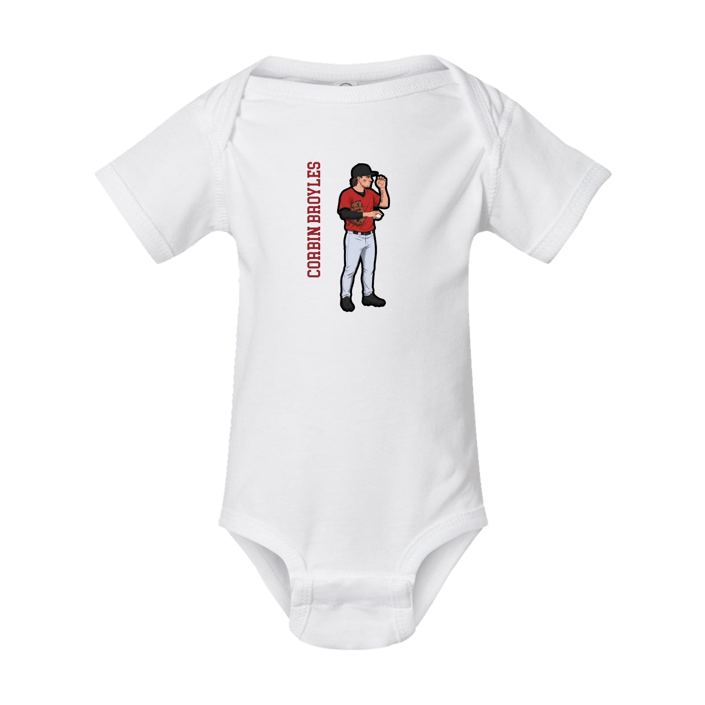 Baby Onesie — Name Vertical in White