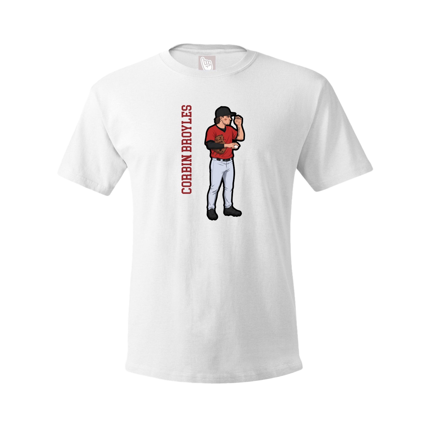 Youth Tee — Name Vertical in White