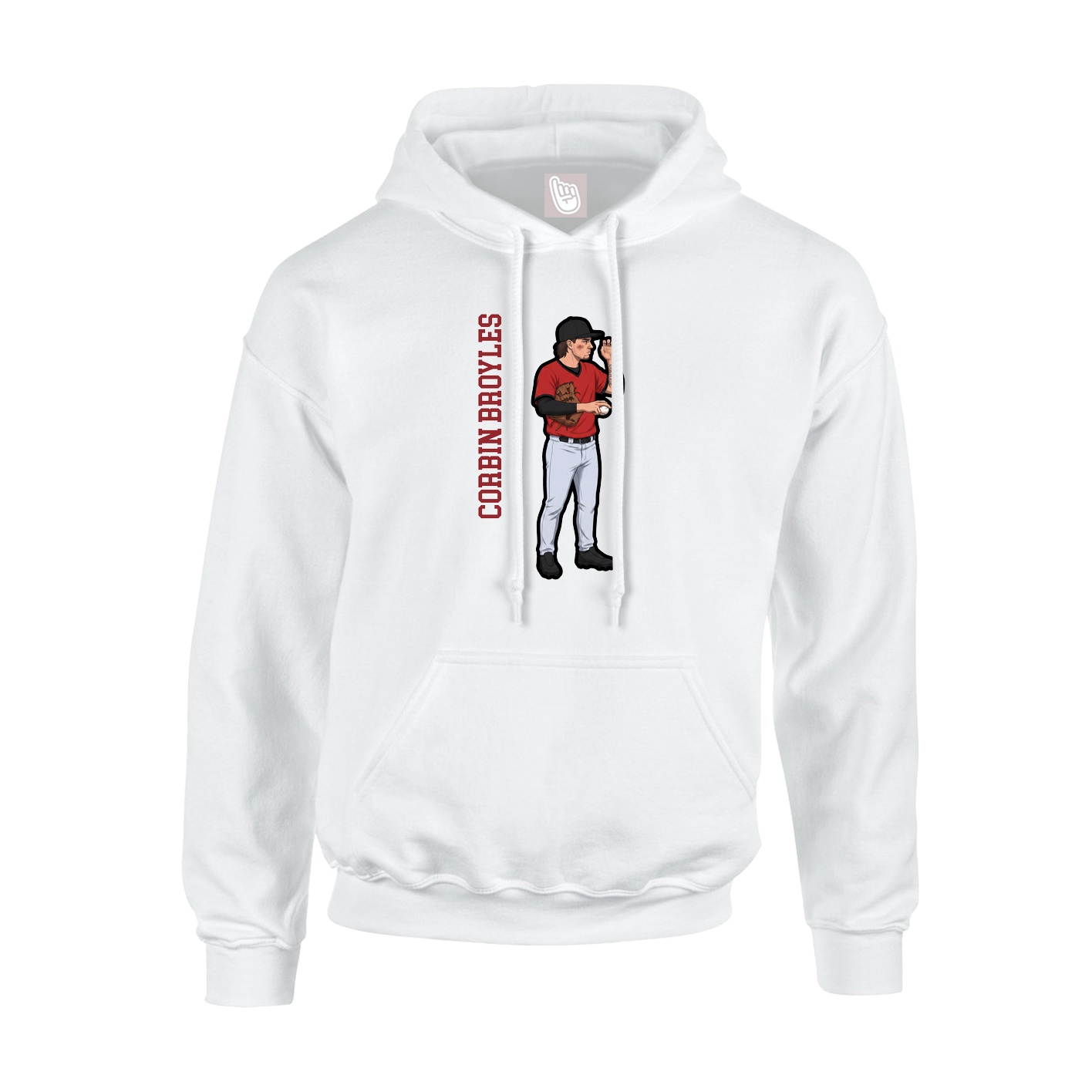 Youth Hoodie — Name Vertical in White