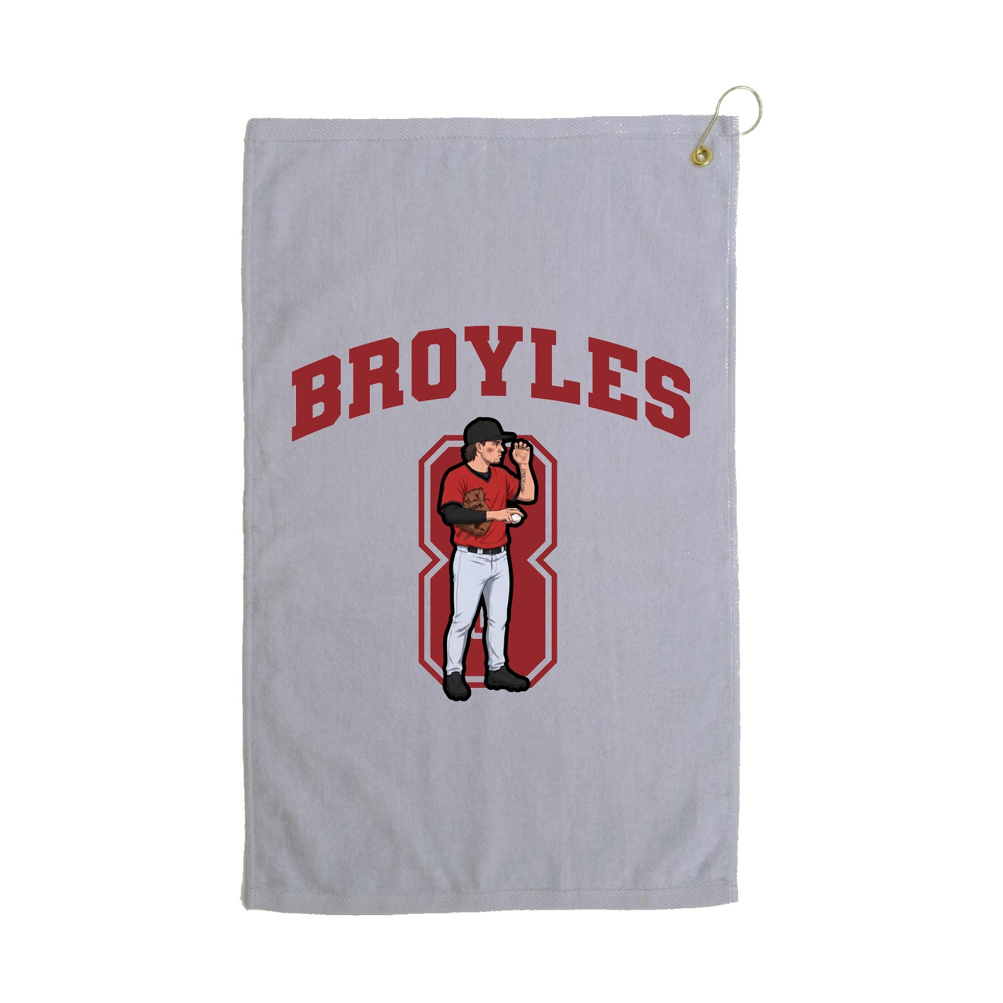 Golf Towel — Number in Grey
