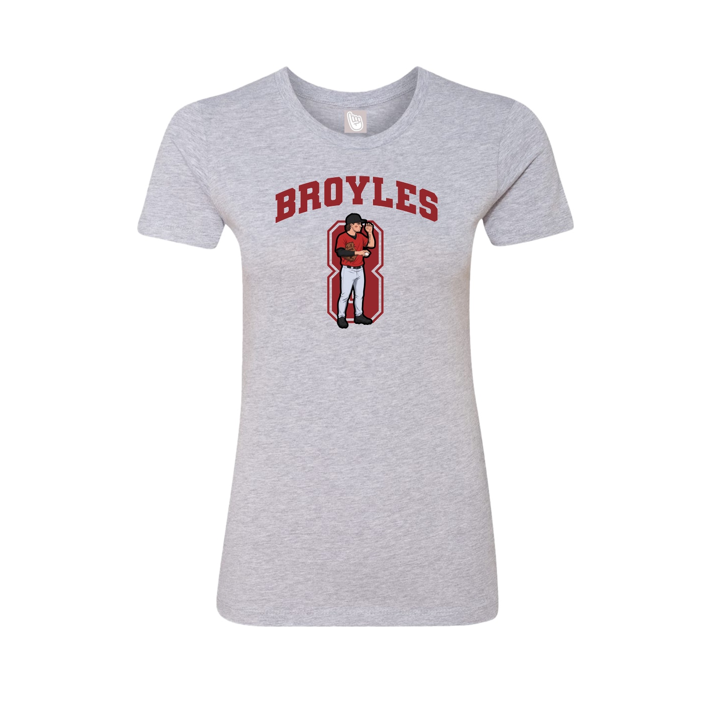 Fitted Women's Tee — Number in Grey