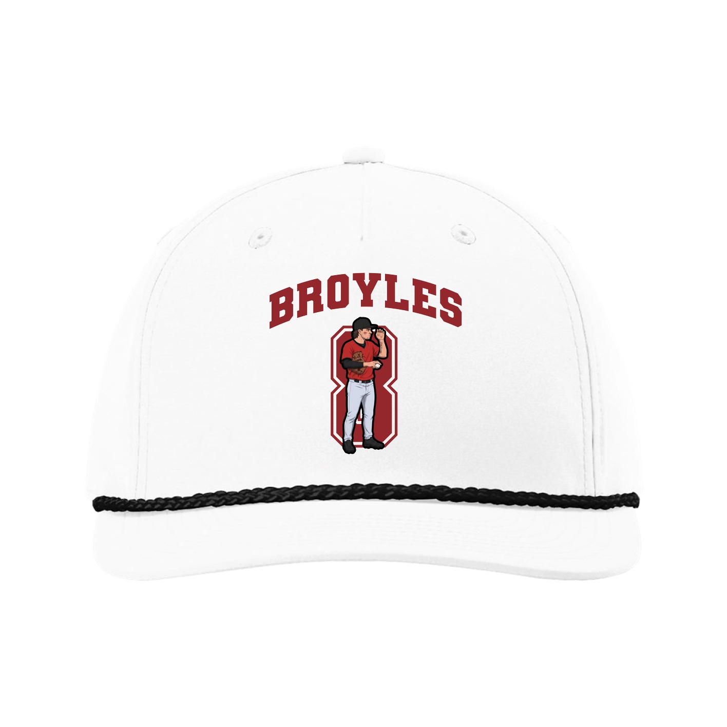 Five-Panel Classic Rope Cap — Number in White