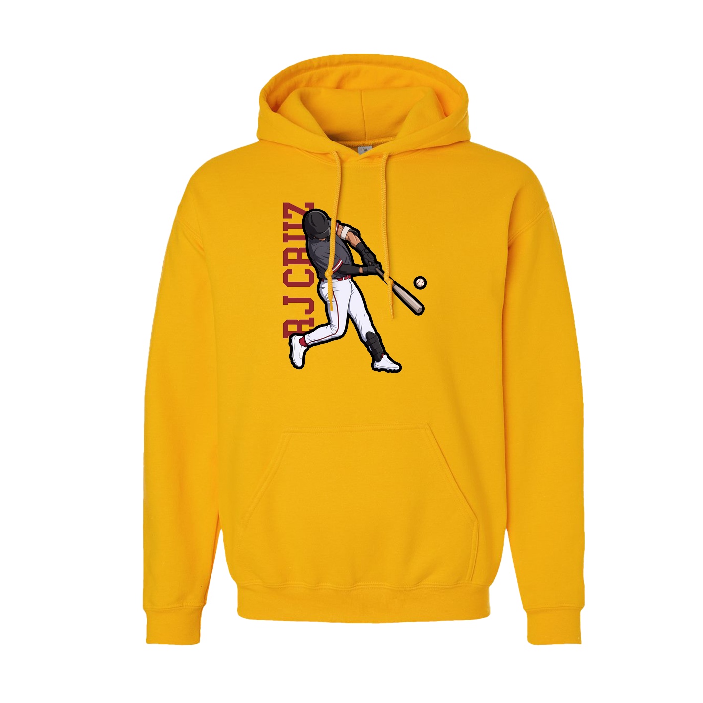 Youth Hoodie — Name Vertical in Gold