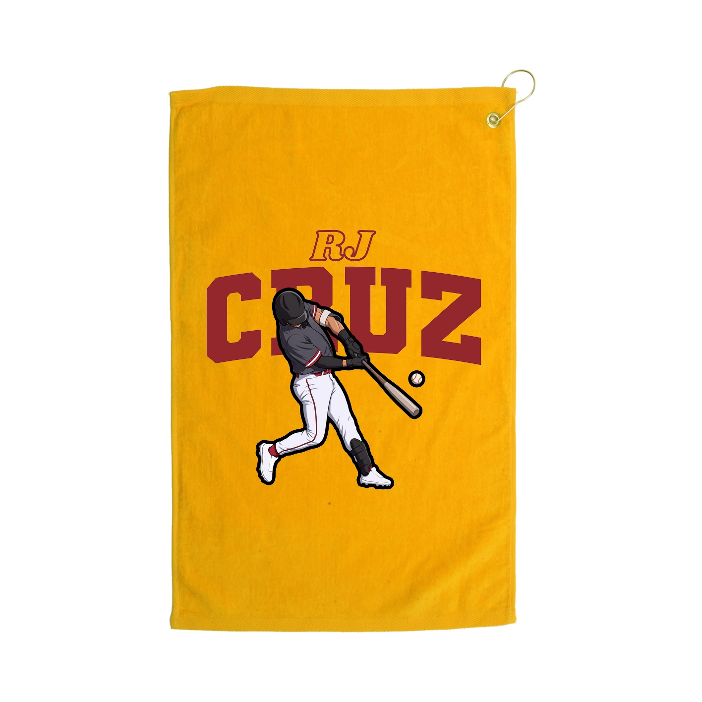 Golf Towel — Name Arch in Gold
