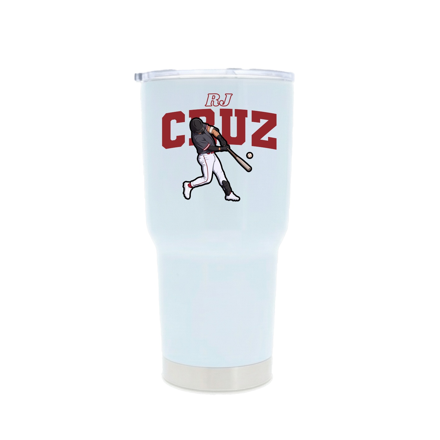 30oz Stainless Steel Tumbler — Name Arch in White