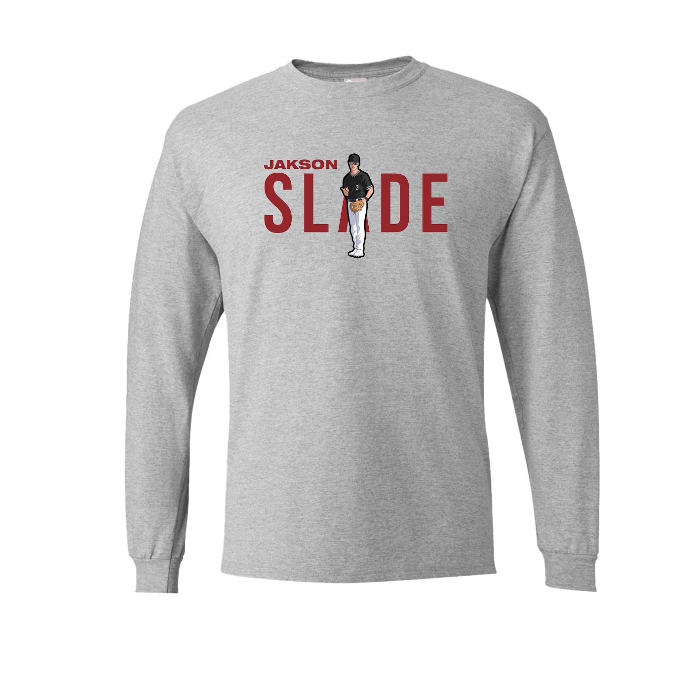 Long Sleeve Tee — Player Name in Grey
