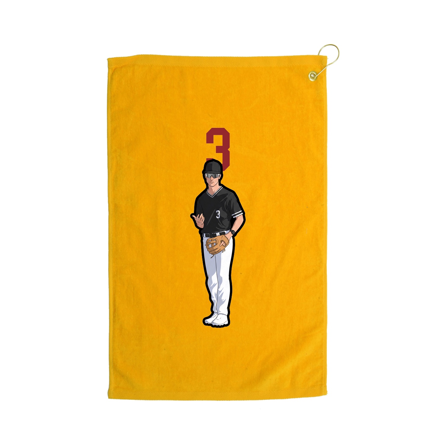 Golf Towel — Number Top in Gold
