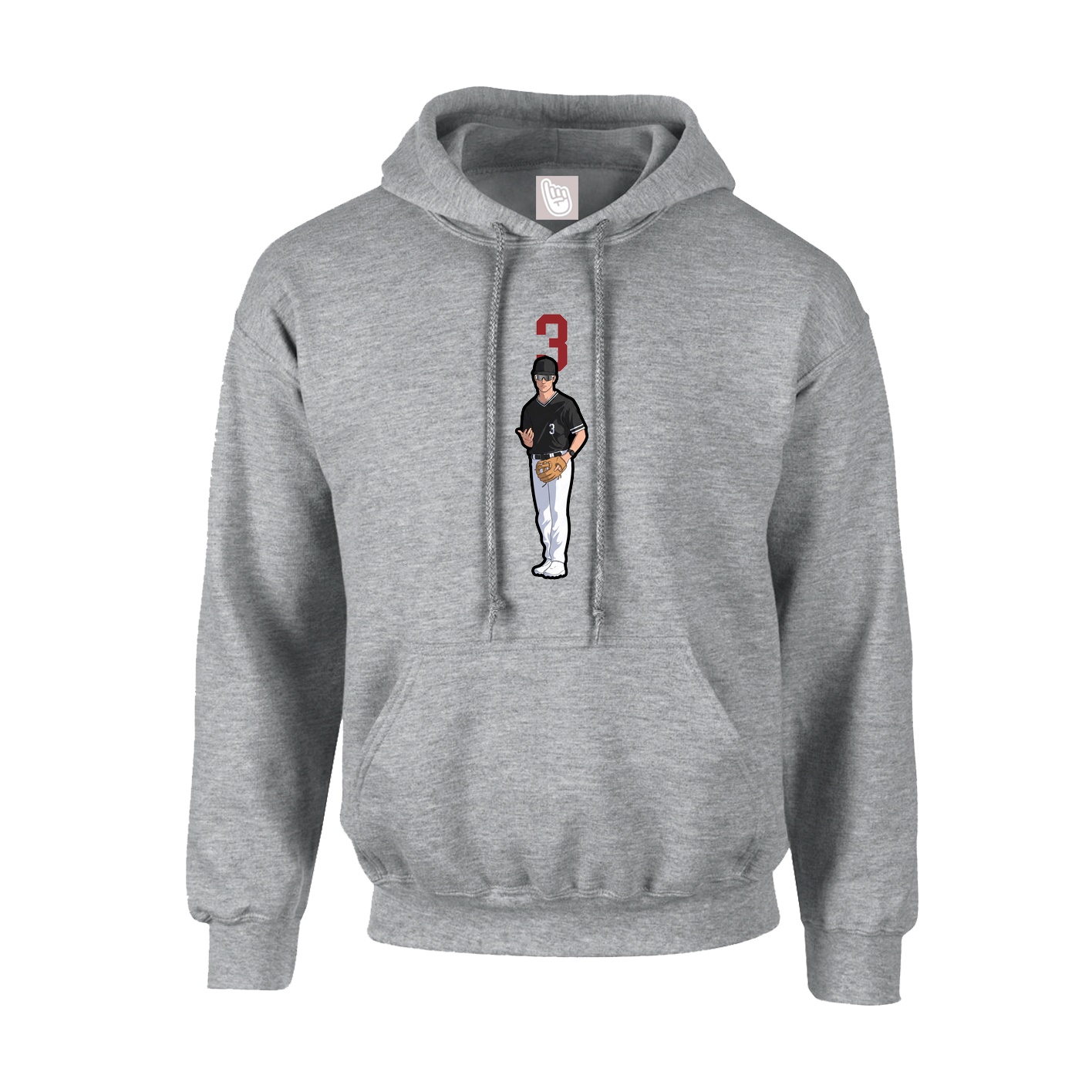 Hoodie — Number Top in Grey