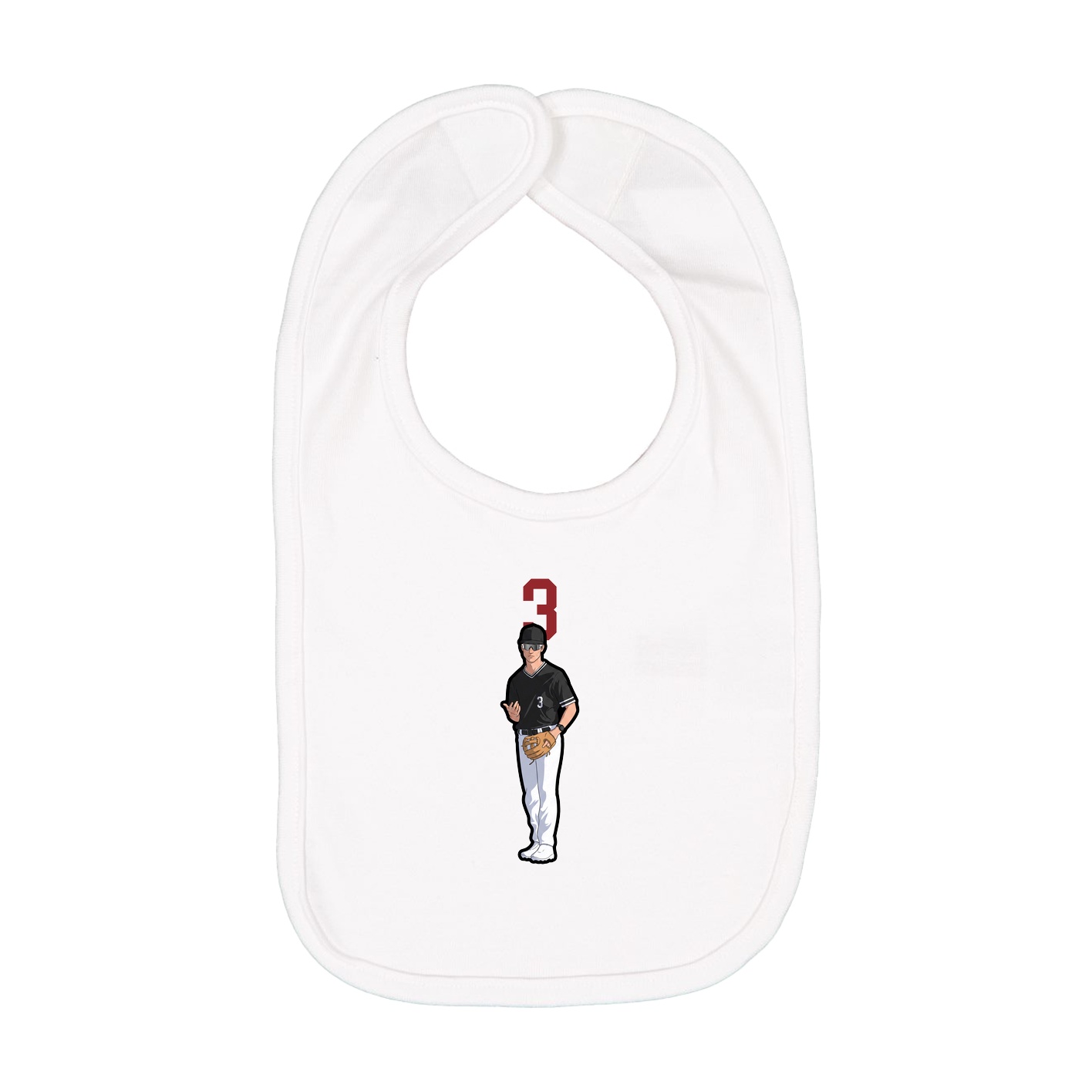 Infant Bib — Number Top in White