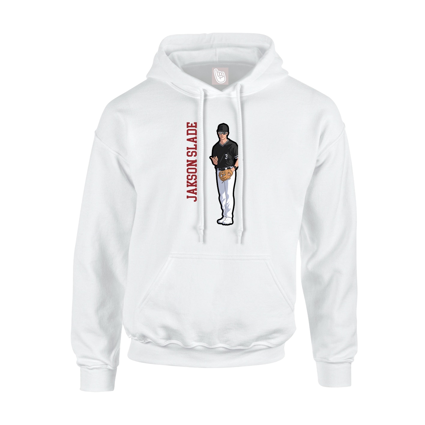 Youth Hoodie — Name Vertical in White