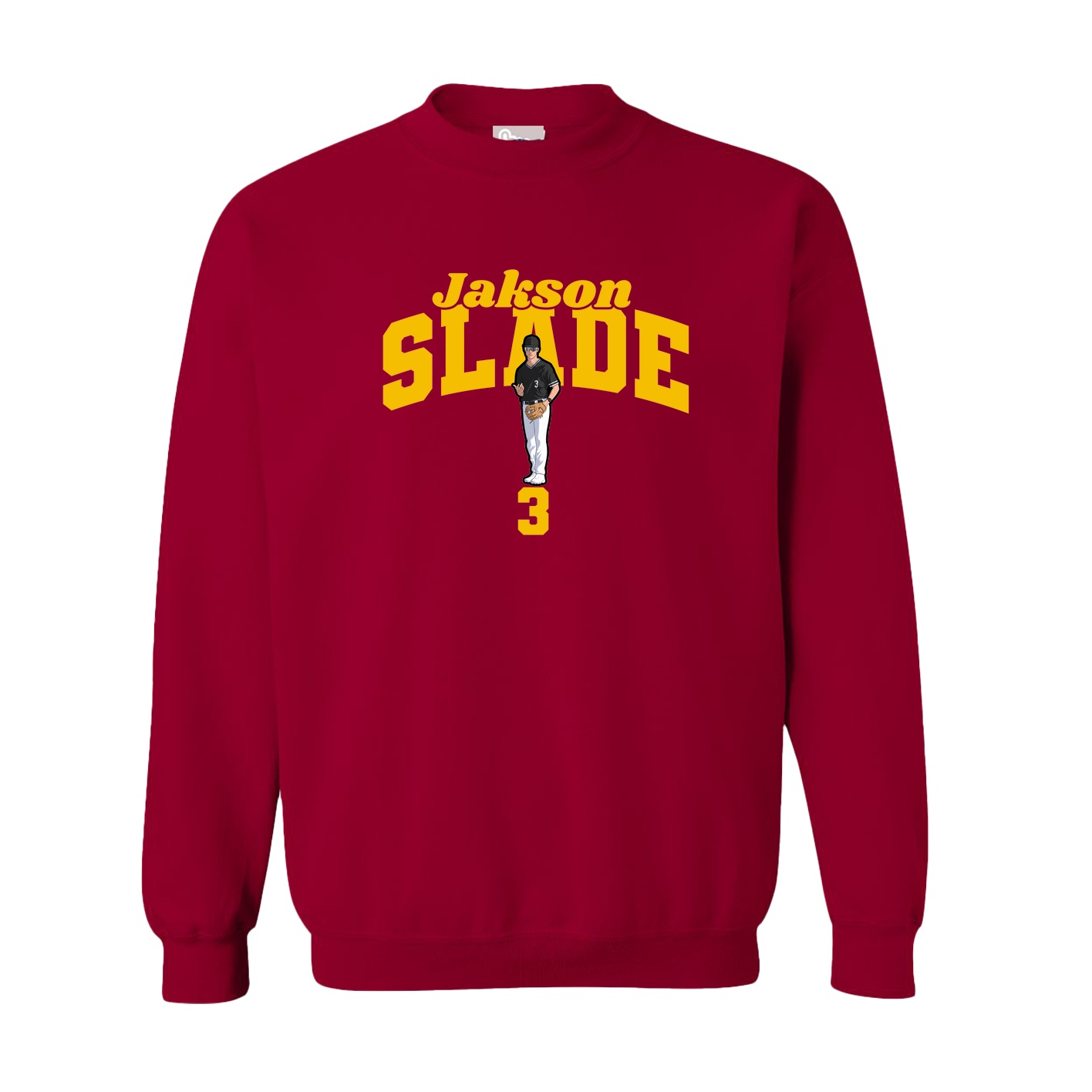 Fleece Crew — Signature Arch in Cardinal
