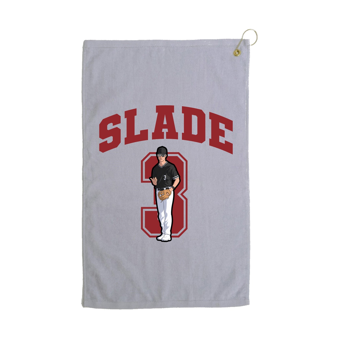 Golf Towel — Number in Grey