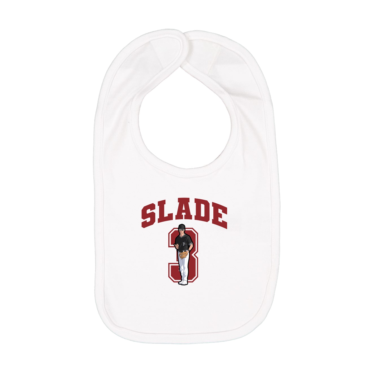 Infant Bib — Number in White