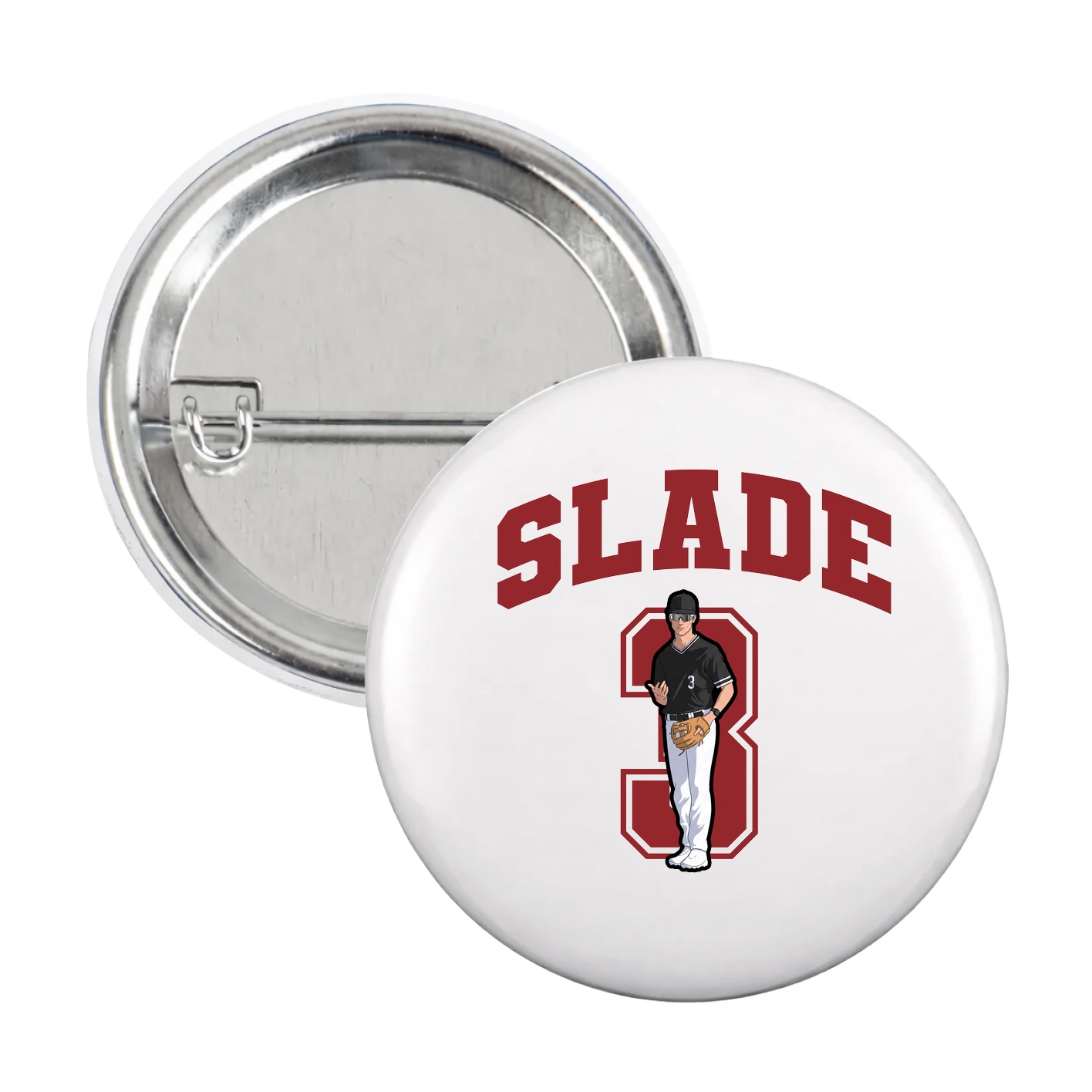 Game Day Button — Number in White