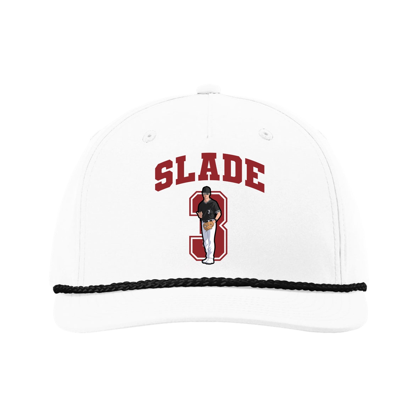 Five-Panel Classic Rope Cap — Number in White
