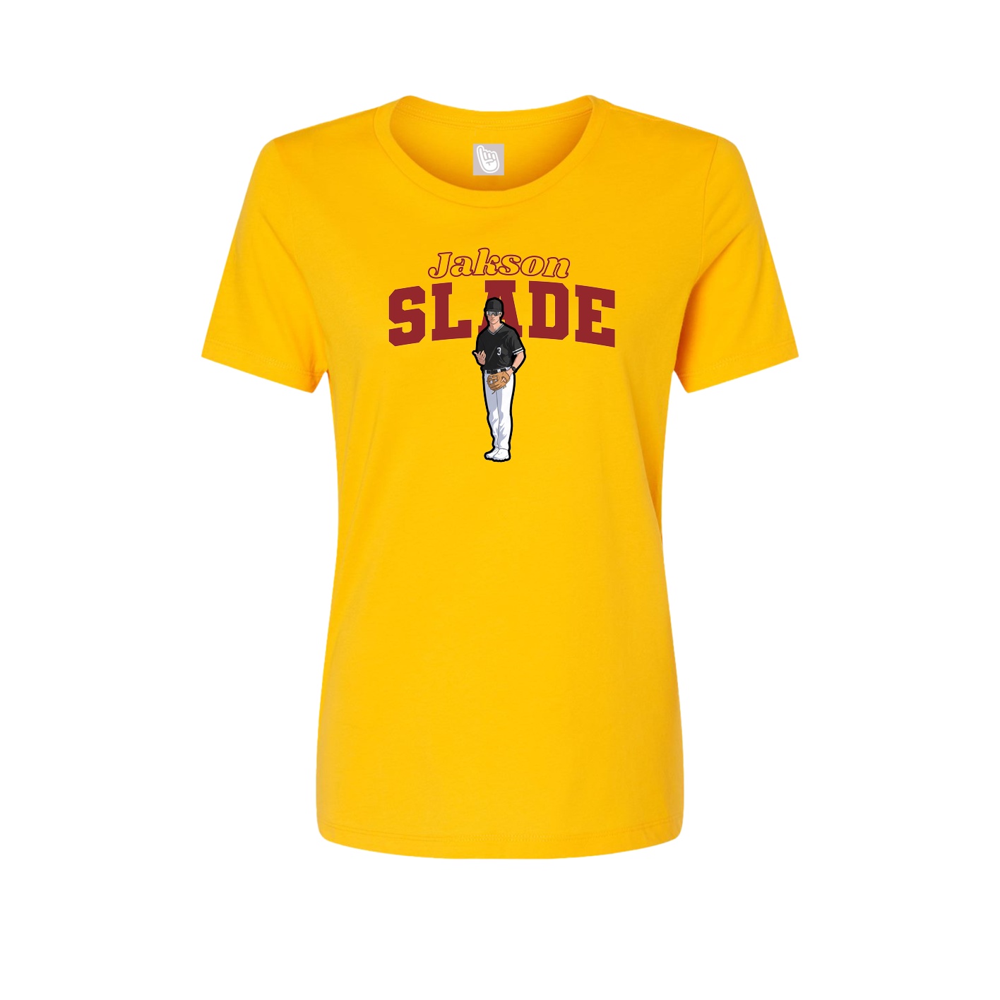 Fitted Women's Tee — Name Arch in Gold