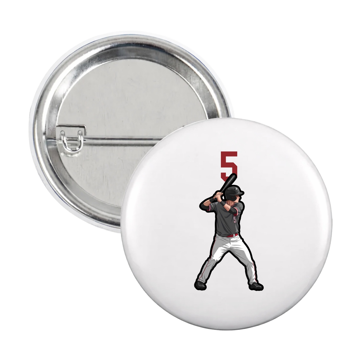Game Day Button — Number Top in White