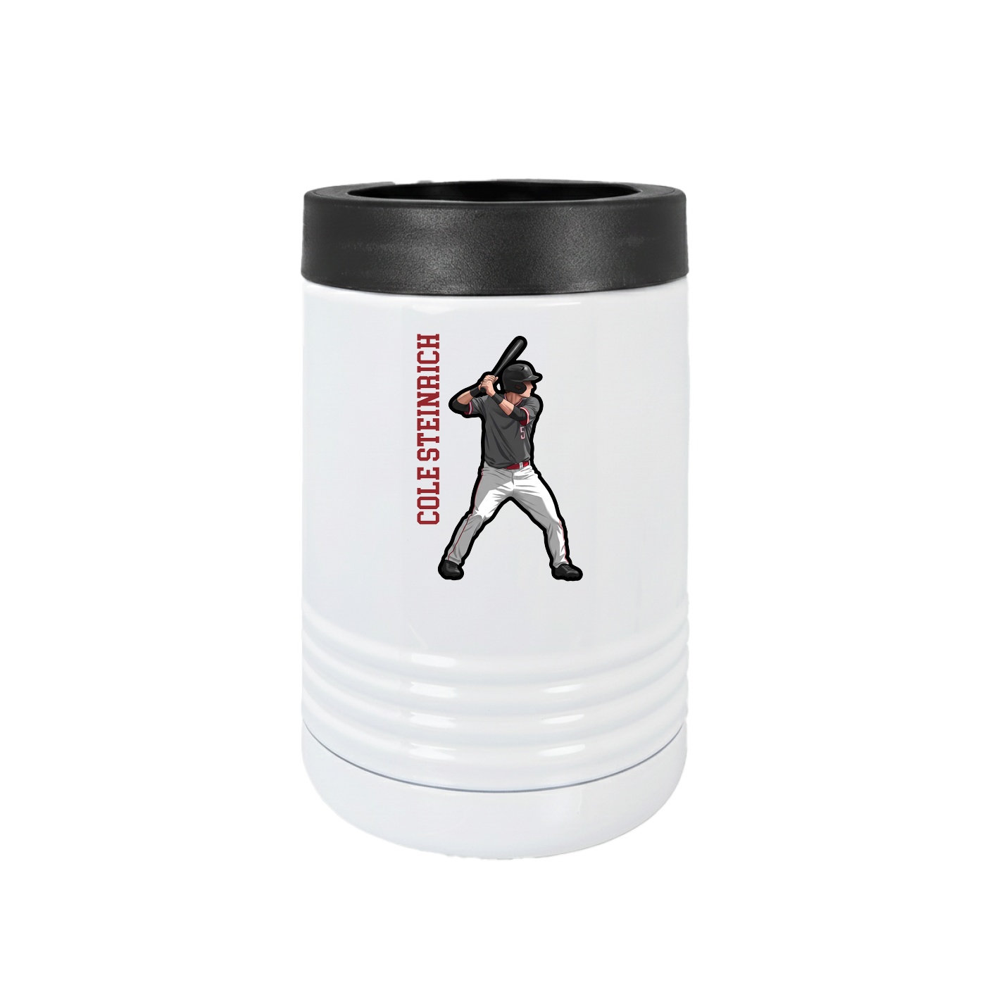 Beverage Holder — Name Vertical in White