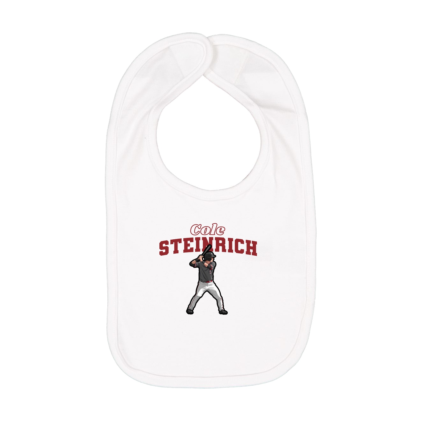 Infant Bib — Name Arch in White