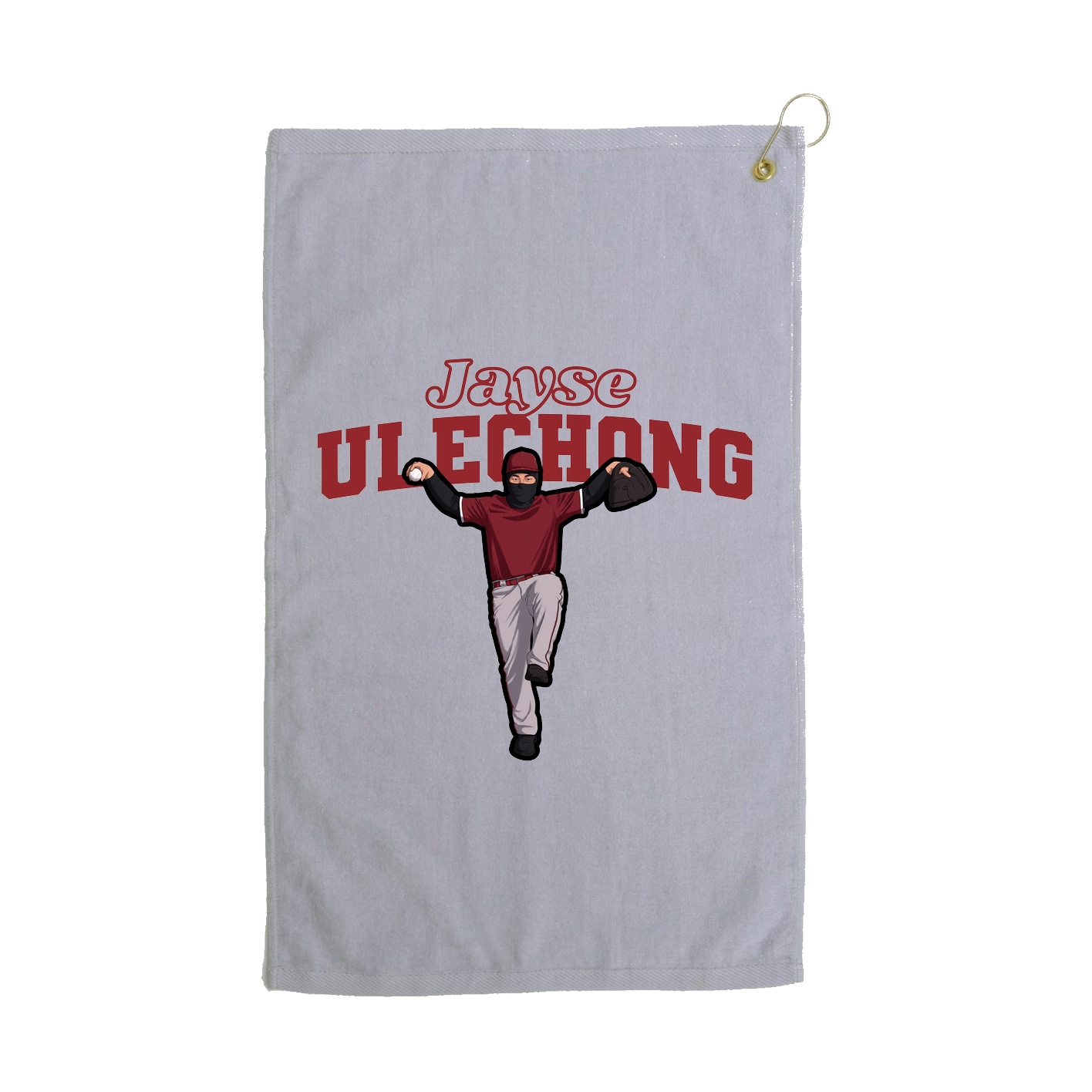 Golf Towel — Name Arch in Grey
