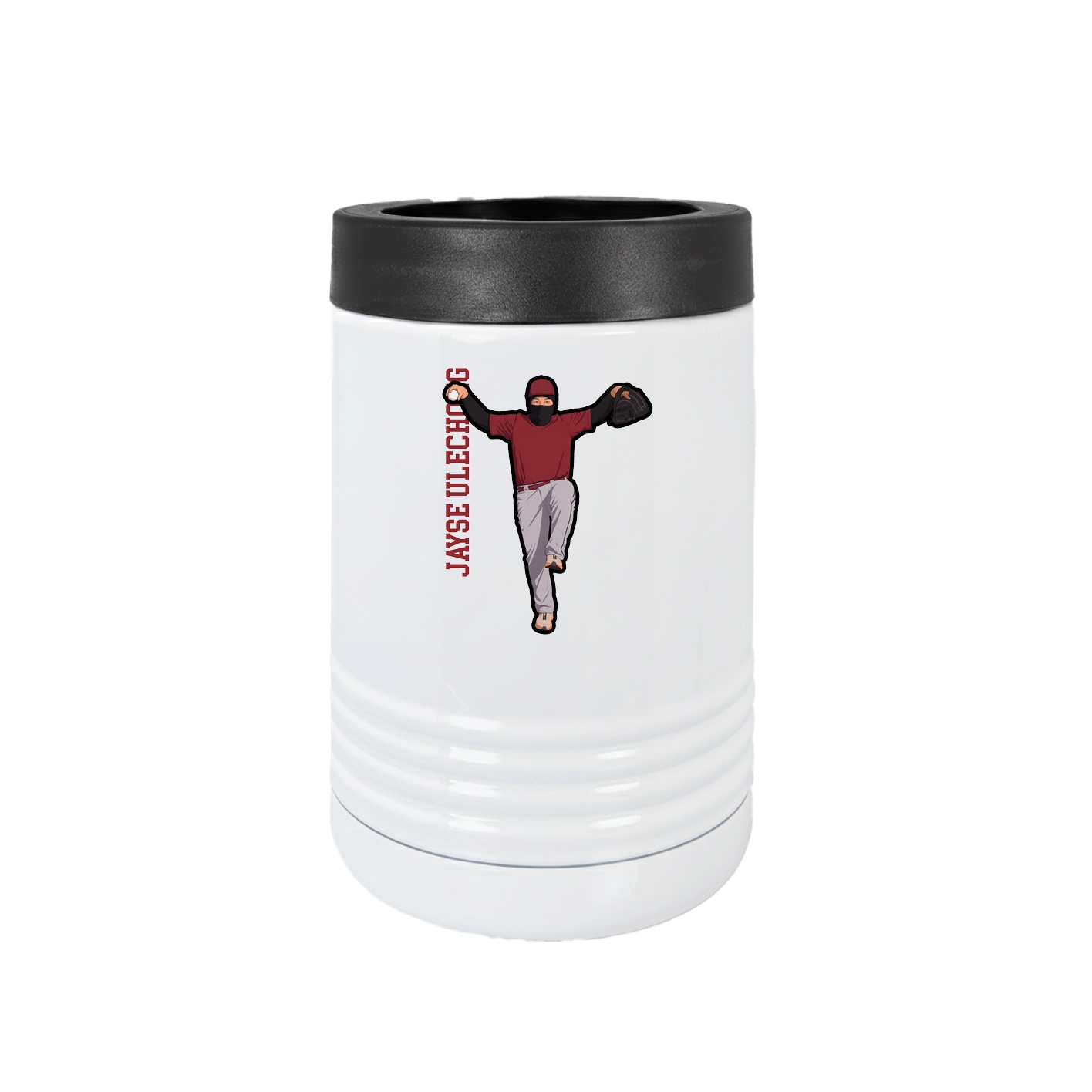 Beverage Holder — Name Vertical in White