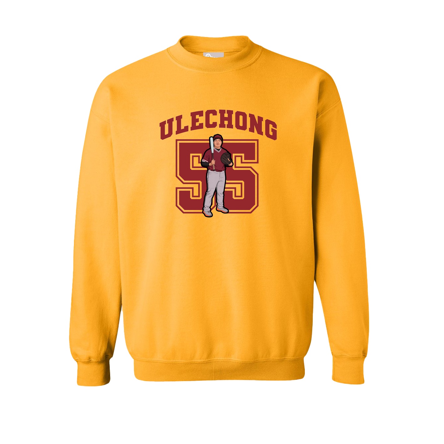 Fleece Crew — Number in Gold
