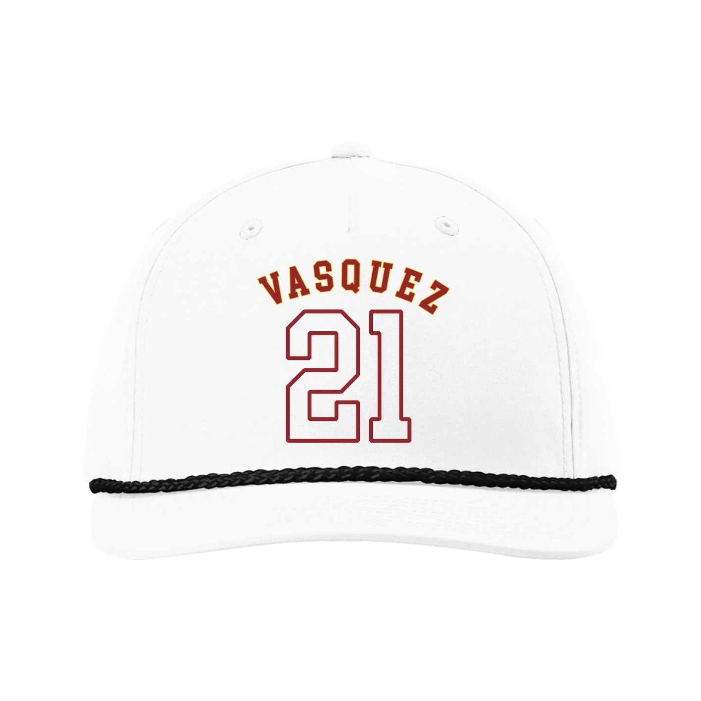 Five-Panel Classic Rope Cap — Shirsey Arch in White