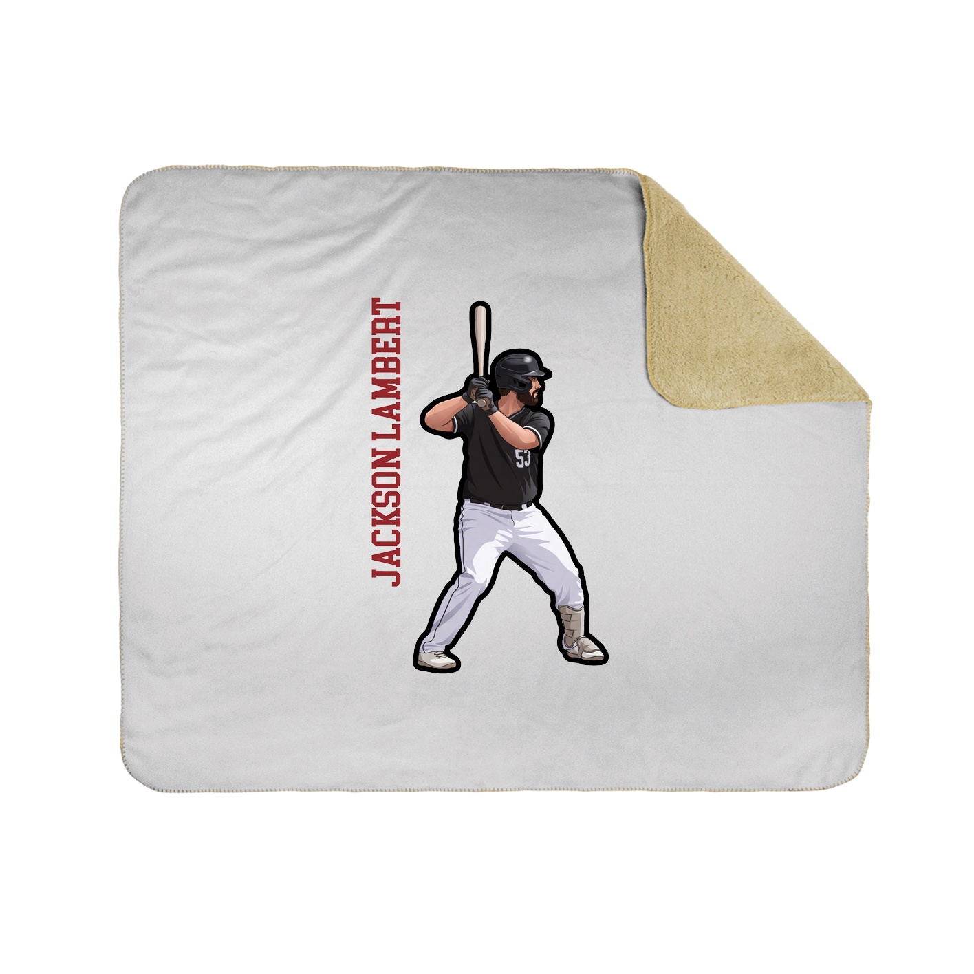 Throw Blanket — Name Vertical in White