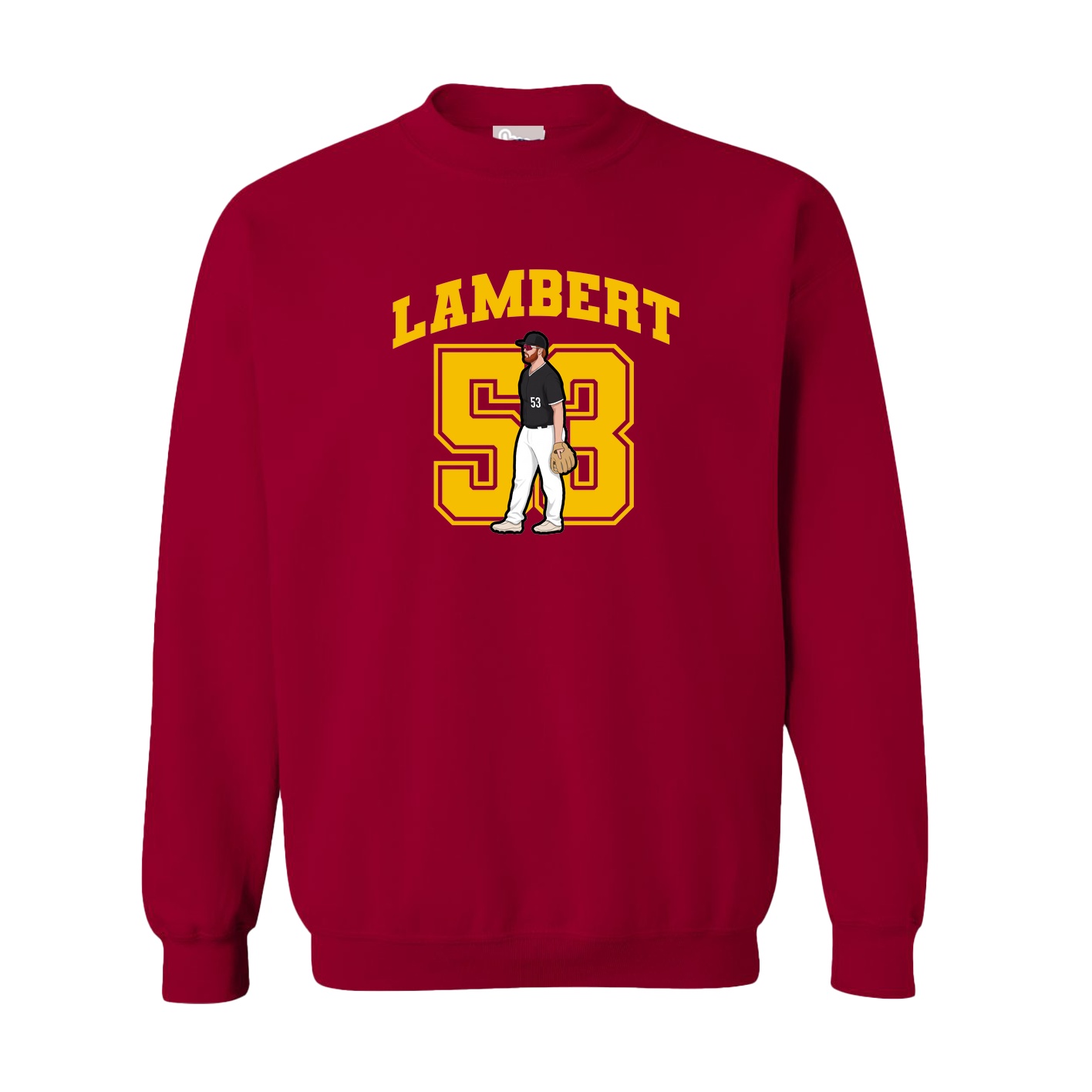 Fleece Crew — Number in Cardinal