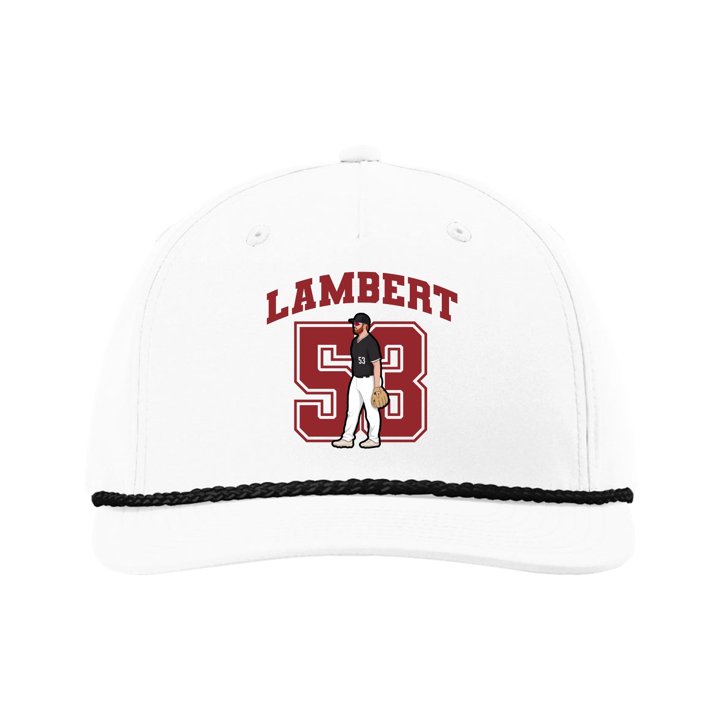 Five-Panel Classic Rope Cap — Number in White