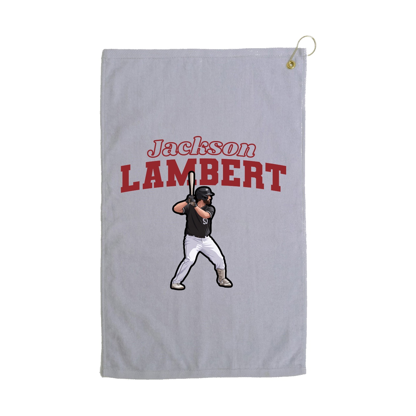 Golf Towel — Name Arch in Grey