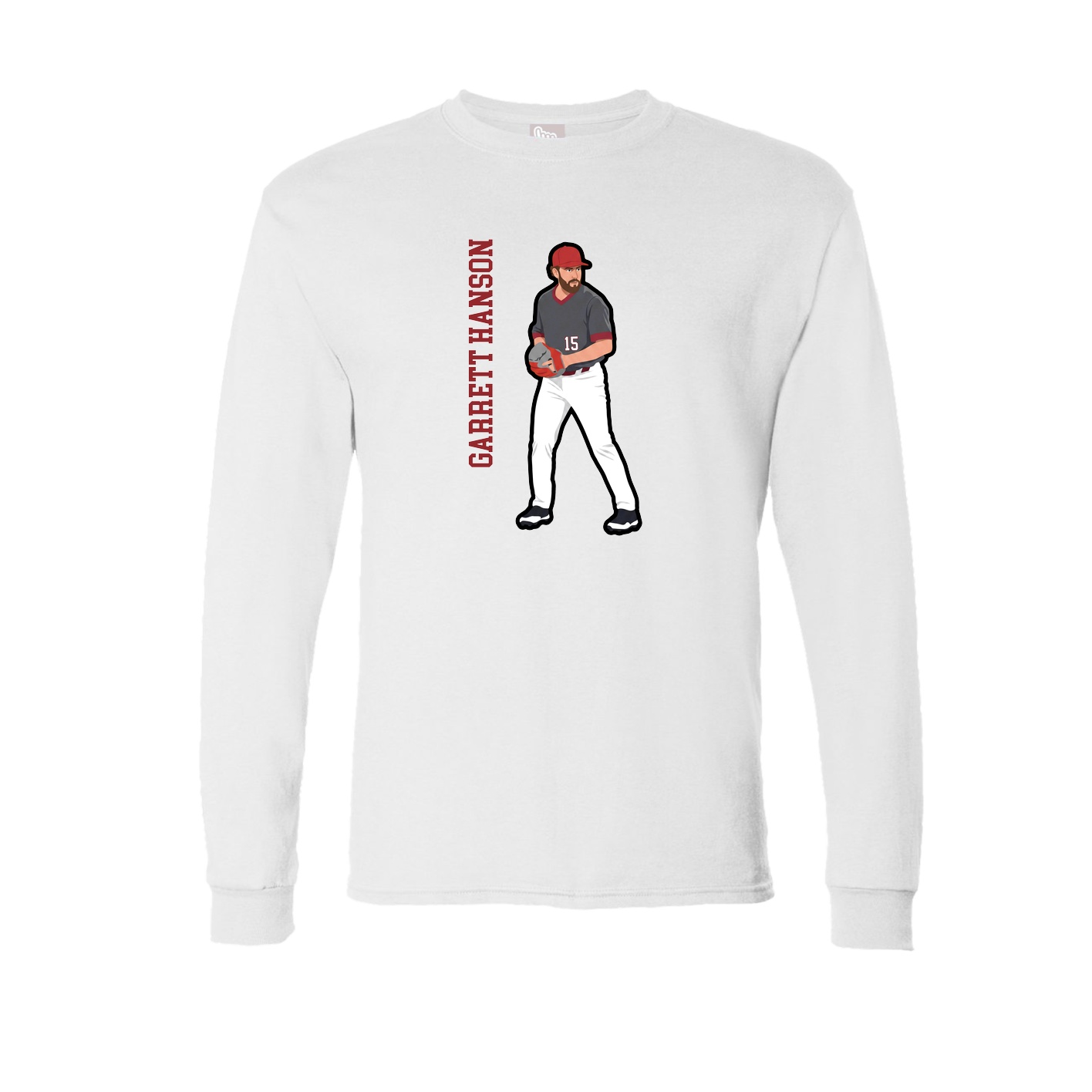 Long Sleeve Tee — Name Vertical in White