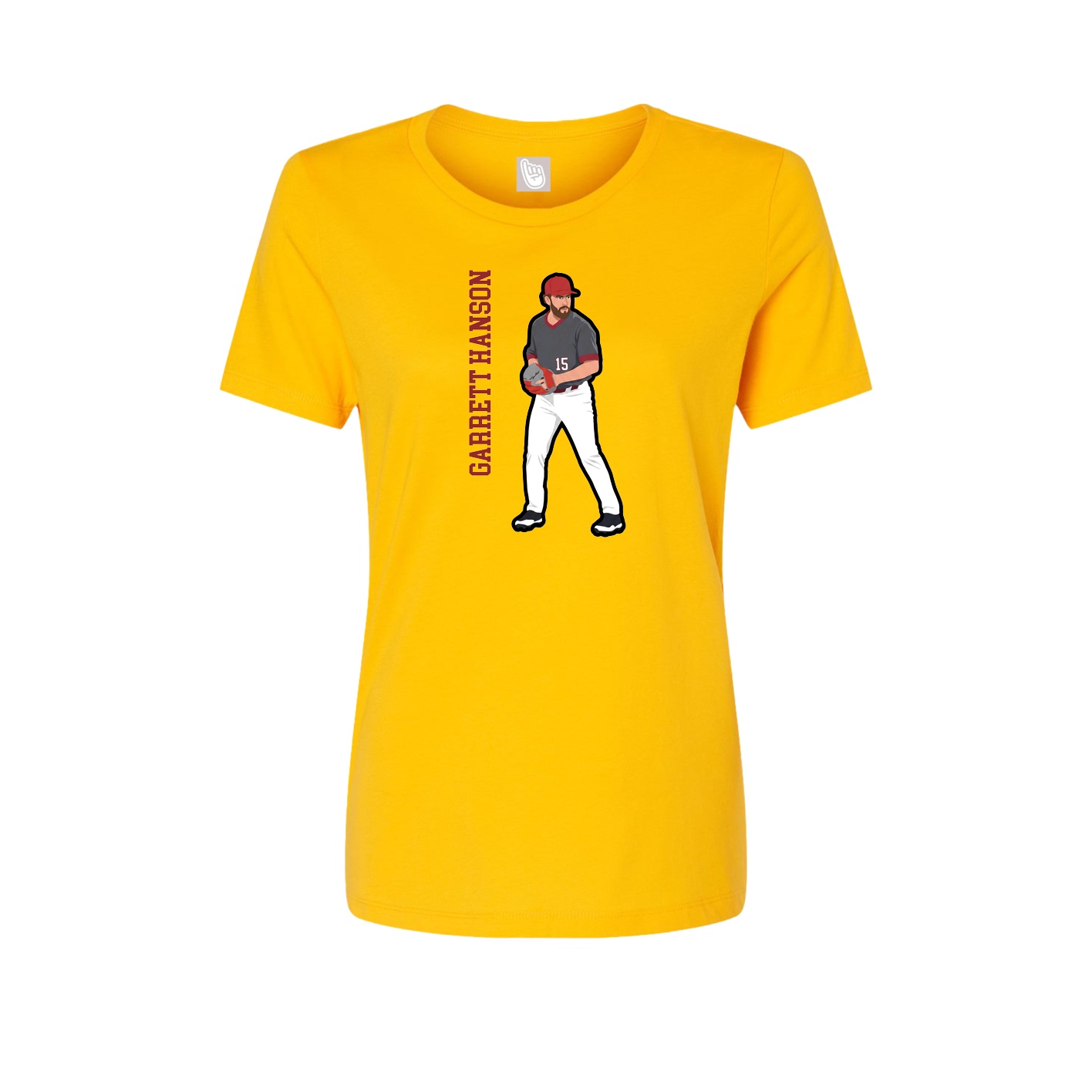 Womens Tee — Name Vertical in Gold