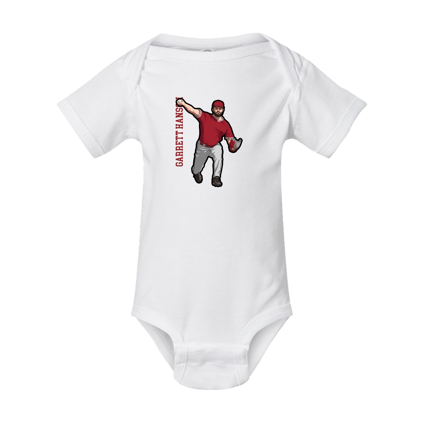 Baby Onesie — Name Vertical in White