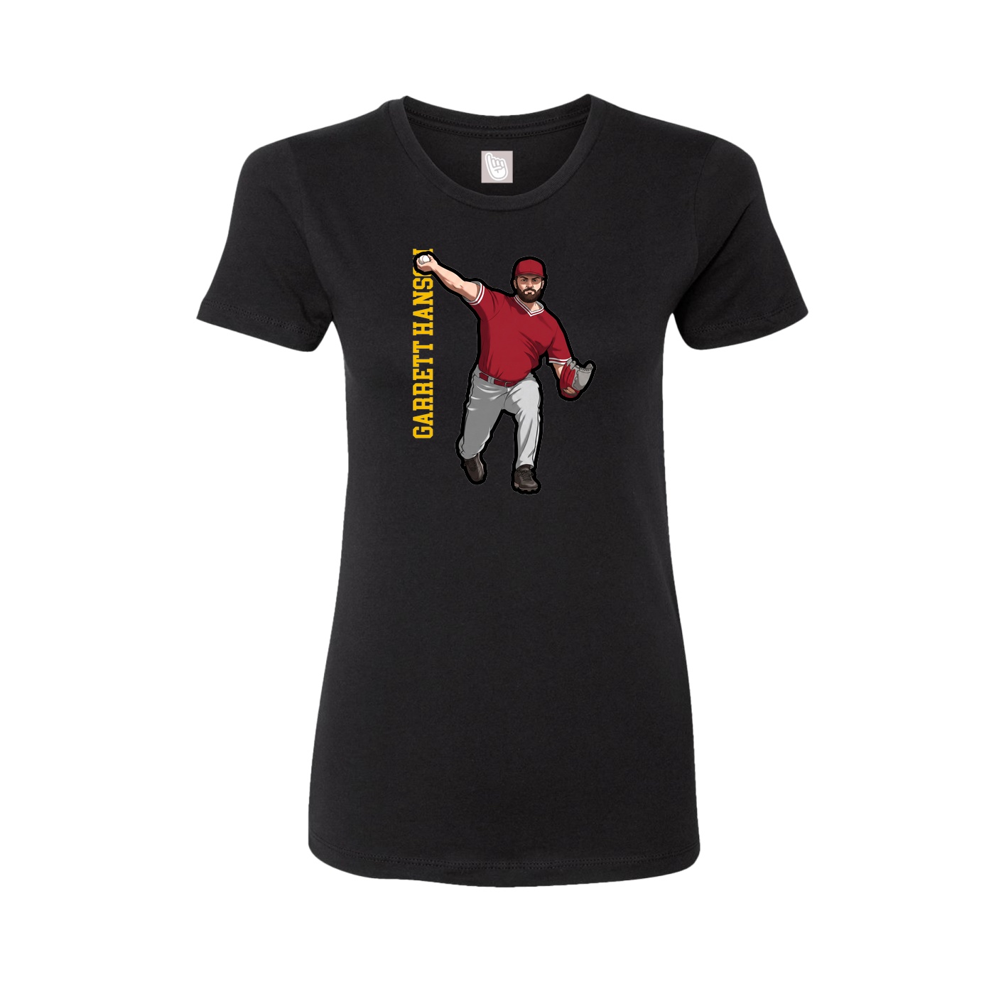 Womens Tee — Name Vertical in Black