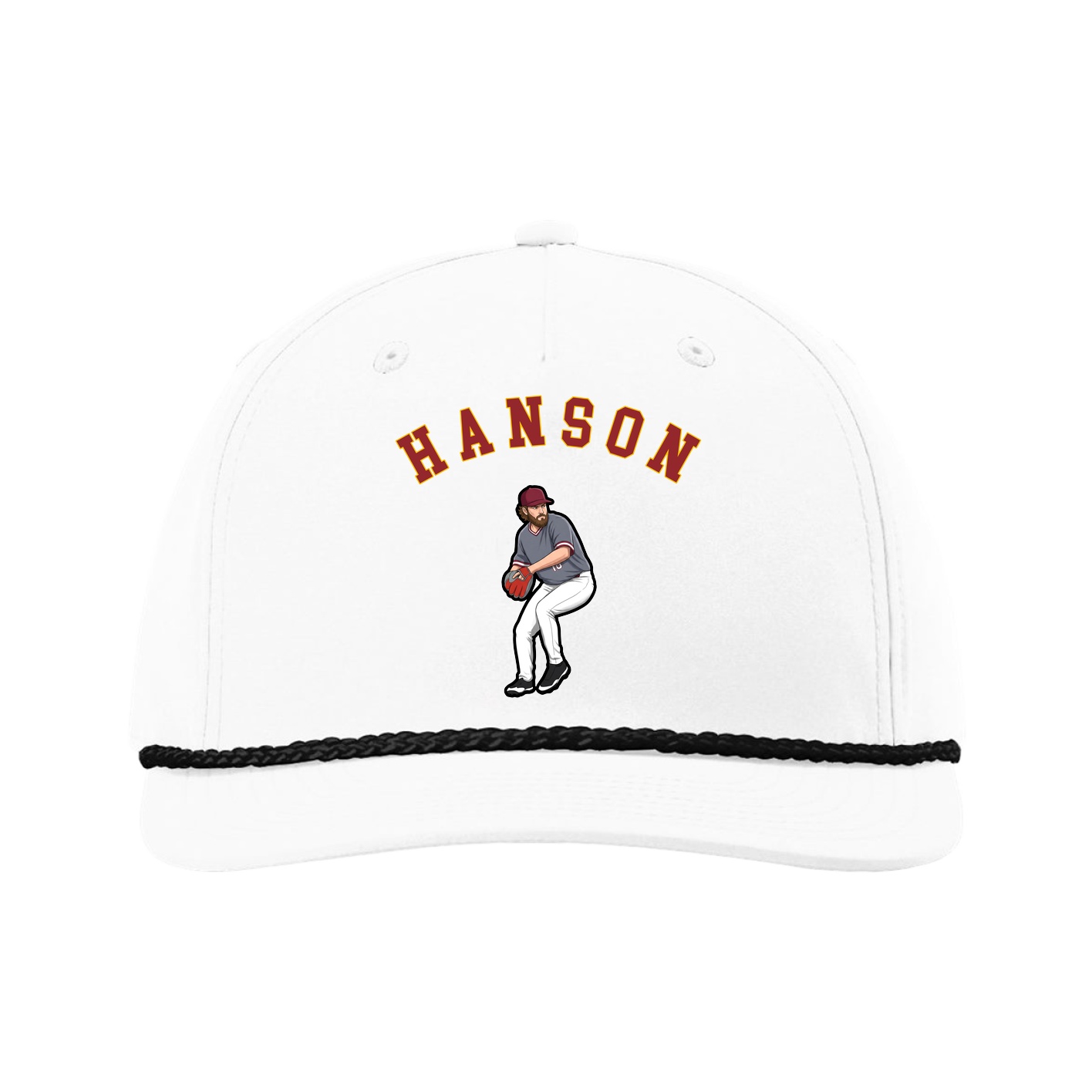 Five-Panel Classic Rope Cap — Shirsey Arch in White