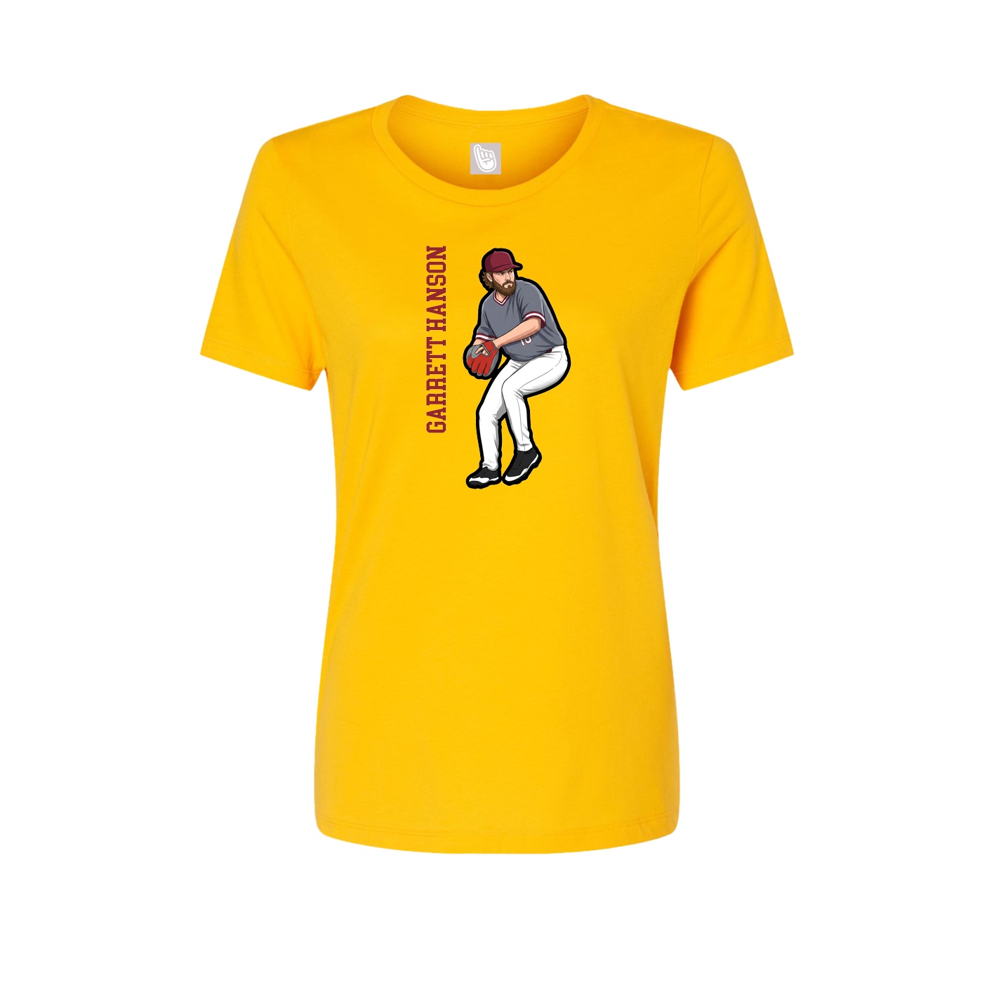 Womens Tee — Name Vertical in Gold